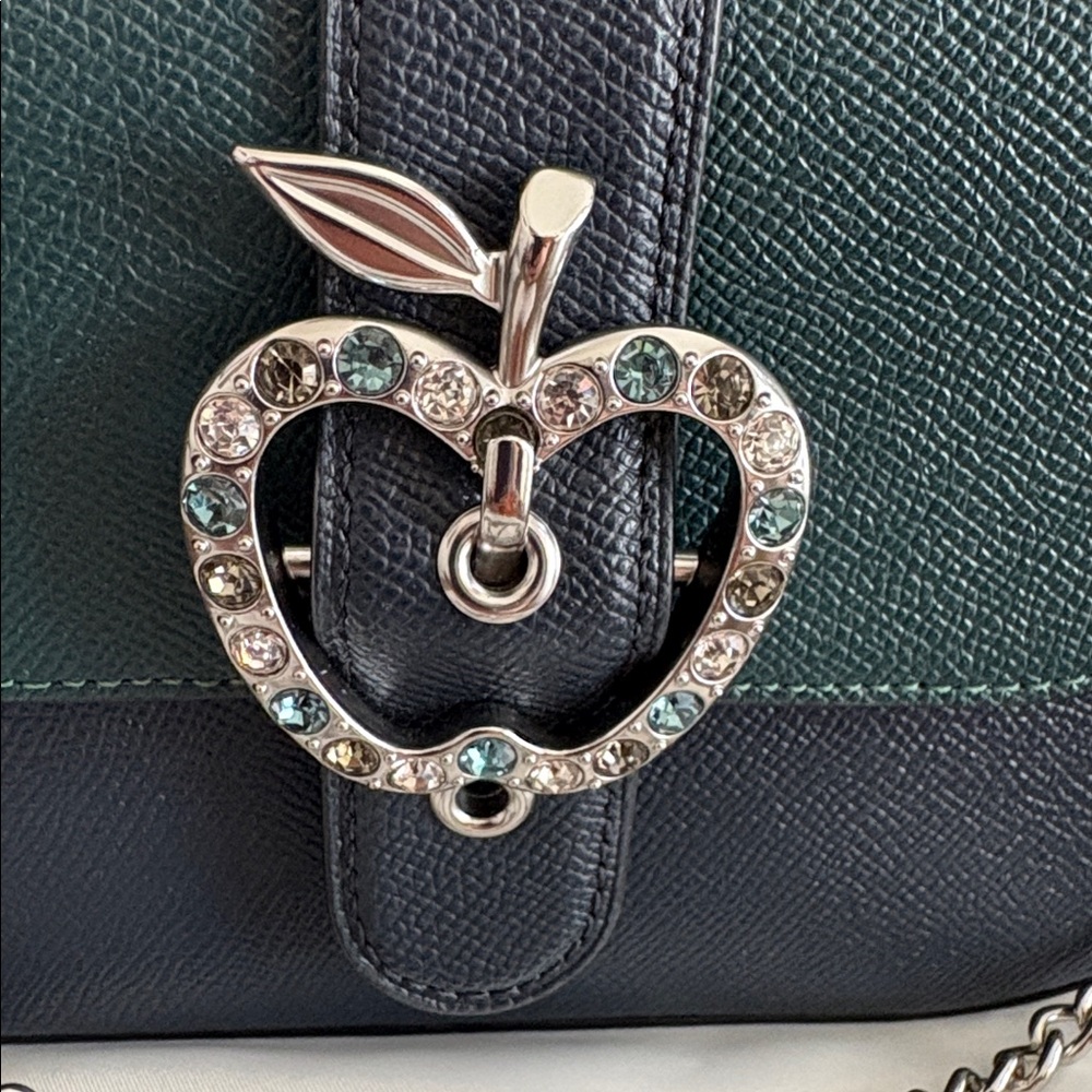 Coach Gemma Crossbody in Colorblock Forest Midnight Navy w/ Apple Buckle - Picture 5 of 11